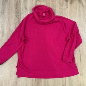 Lou and Grey Women's Pink Waffle Cowl Neck Tunic Size L